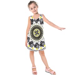 Mandala Geometric Design Pattern Kids  Sleeveless Dress by Celenk