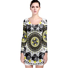 Mandala Geometric Design Pattern Long Sleeve Bodycon Dress by Celenk