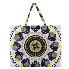 Mandala Geometric Design Pattern Zipper Large Tote Bag by Celenk