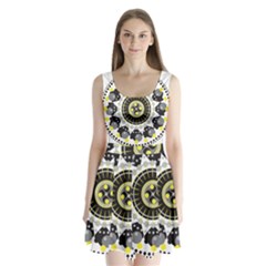 Mandala Geometric Design Pattern Split Back Mini Dress  by Celenk