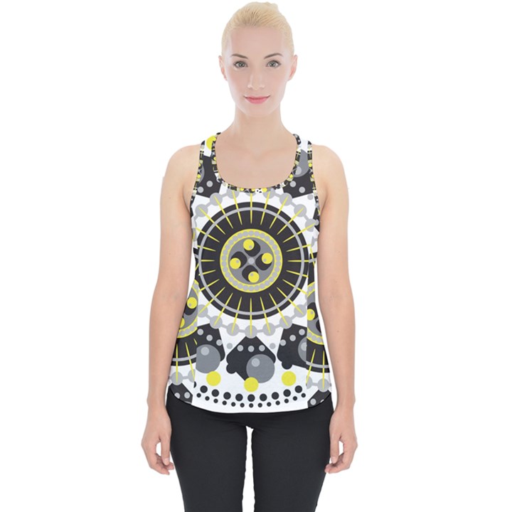 Mandala Geometric Design Pattern Piece Up Tank Top