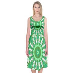 Mandala Geometric Pattern Shapes Midi Sleeveless Dress by Celenk