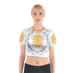 Mandala Mermaid Lake Rose Swimmers Cotton Crop Top by Celenk