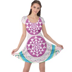 Mandala Design Arts Indian Cap Sleeve Dress by Celenk