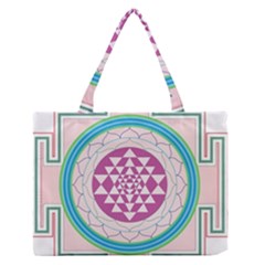 Mandala Design Arts Indian Zipper Medium Tote Bag by Celenk