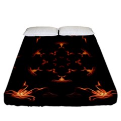 Mandala Fire Mandala Flames Design Fitted Sheet (california King Size) by Celenk