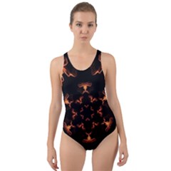 Mandala Fire Mandala Flames Design Cut-out Back One Piece Swimsuit by Celenk