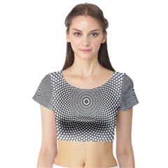 Kaleidoscope Pattern Kaleydograf Short Sleeve Crop Top by Celenk