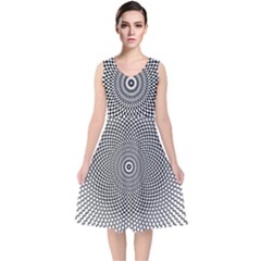 Kaleidoscope Pattern Kaleydograf V-neck Midi Sleeveless Dress 