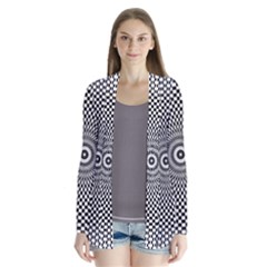 Kaleidoscope Pattern Kaleydograf Drape Collar Cardigan by Celenk