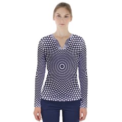 Kaleidoscope Pattern Kaleydograf V-neck Long Sleeve Top by Celenk