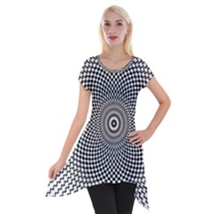 Kaleidoscope Pattern Kaleydograf Short Sleeve Side Drop Tunic by Celenk