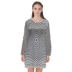 Kaleidoscope Pattern Kaleydograf Long Sleeve Chiffon Shift Dress  by Celenk