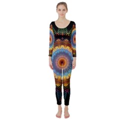 Colorful Prismatic Chromatic Long Sleeve Catsuit by Celenk