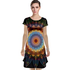 Colorful Prismatic Chromatic Cap Sleeve Nightdress by Celenk