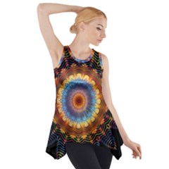 Colorful Prismatic Chromatic Side Drop Tank Tunic by Celenk