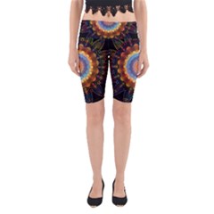 Colorful Prismatic Chromatic Yoga Cropped Leggings by Celenk