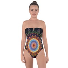 Colorful Prismatic Chromatic Tie Back One Piece Swimsuit by Celenk