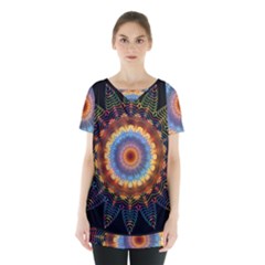 Colorful Prismatic Chromatic Skirt Hem Sports Top