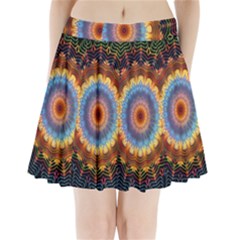 Colorful Prismatic Chromatic Pleated Mini Skirt by Celenk