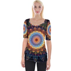 Colorful Prismatic Chromatic Wide Neckline Tee