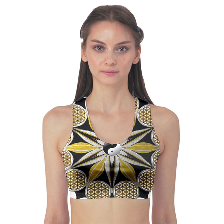 Mandala Yin Yang Live Flower Sports Bra