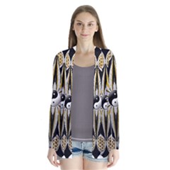 Mandala Yin Yang Live Flower Drape Collar Cardigan by Celenk