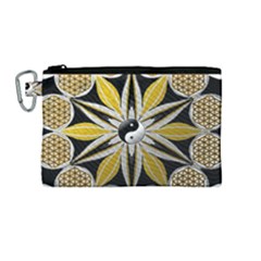 Mandala Yin Yang Live Flower Canvas Cosmetic Bag (medium)