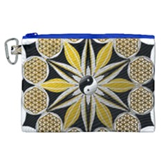 Mandala Yin Yang Live Flower Canvas Cosmetic Bag (xl)