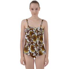 Mandala Metallizer Art Factory Twist Front Tankini Set by Celenk