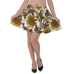 Mandala Metallizer Art Factory Velvet Skater Skirt by Celenk