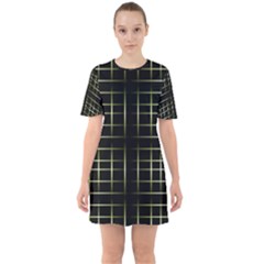 Background Texture Pattern Sixties Short Sleeve Mini Dress