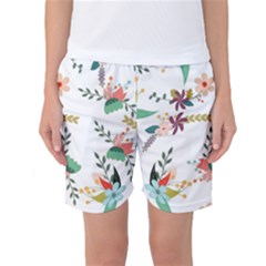 Floral Backdrop Pattern Flower Women s Basketball Shorts by Celenk