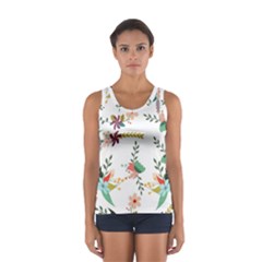 Floral Backdrop Pattern Flower Sport Tank Top  by Celenk