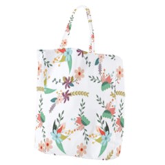 Floral Backdrop Pattern Flower Giant Grocery Zipper Tote