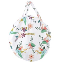 Floral Backdrop Pattern Flower Giant Round Zipper Tote