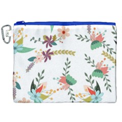 Floral Backdrop Pattern Flower Canvas Cosmetic Bag (xxl) by Celenk