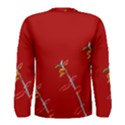 Red Background Paper Plants Men s Long Sleeve Tee View2