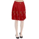 Red Background Paper Plants Pleated Skirt View1