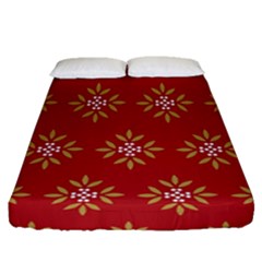 Pattern Background Holiday Fitted Sheet (queen Size) by Celenk