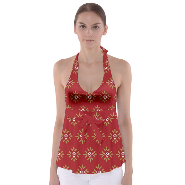 Pattern Background Holiday Babydoll Tankini Top