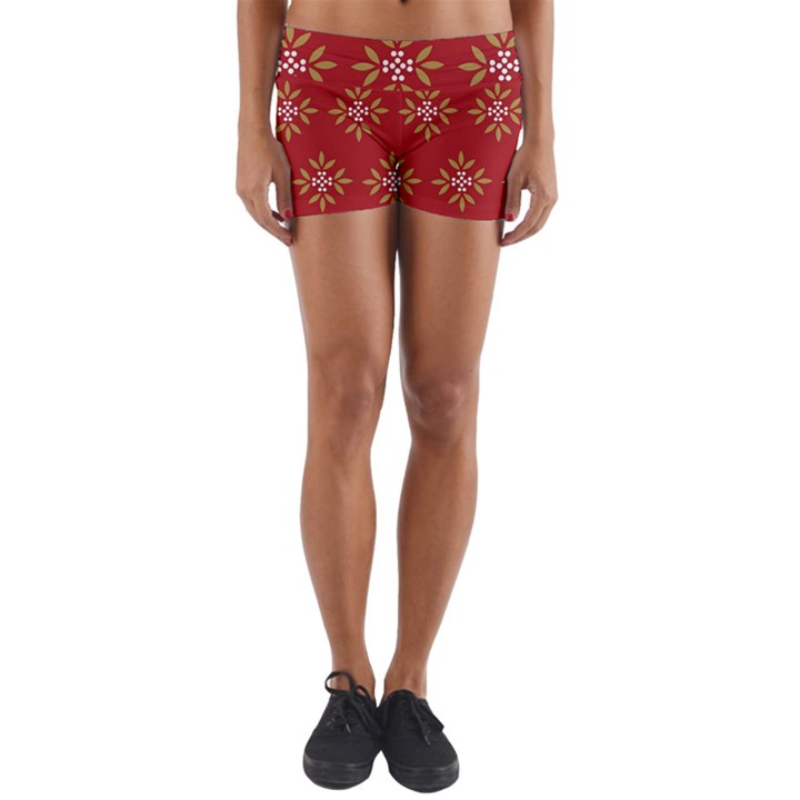 Pattern Background Holiday Yoga Shorts