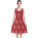 Pattern Background Holiday V-Neck Midi Sleeveless Dress  View1