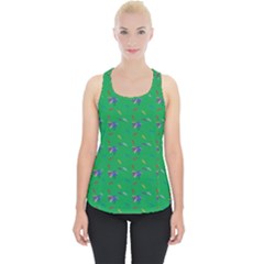 Bird Blue Feathers Wing Beak Piece Up Tank Top