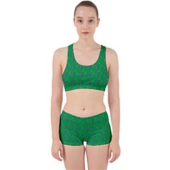 Bird Blue Feathers Wing Beak Work It Out Sports Bra Set by Celenk