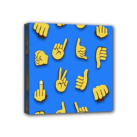 Emojis Hands Fingers Background Mini Canvas 4  X 4  by Celenk