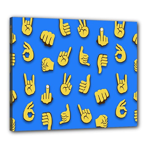 Emojis Hands Fingers Background Canvas 24  X 20  by Celenk