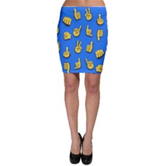 Emojis Hands Fingers Background Bodycon Skirt by Celenk