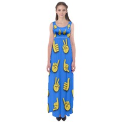 Emojis Hands Fingers Background Empire Waist Maxi Dress by Celenk