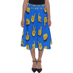 Emojis Hands Fingers Background Perfect Length Midi Skirt by Celenk